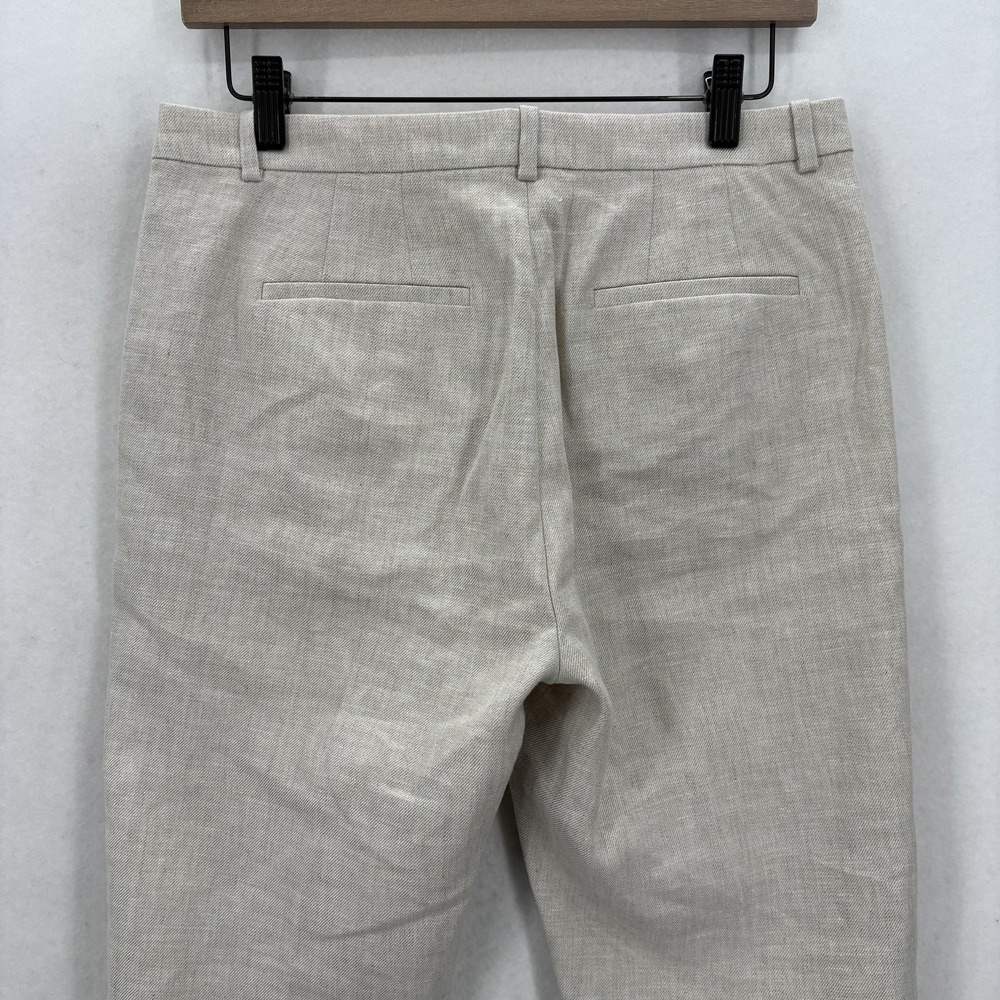 J Crew Kaya Linen Blend Dress Pants Womens 4 Beige Straight Lined Work Career - Picture 13 of 15